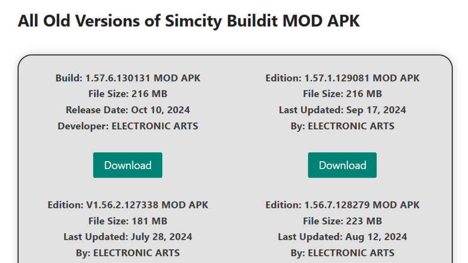 Download Amazing Old Versions of Simcity Buildit MOD APK like v1.53.7.122261 1 screen shot of simcity buildit old versions download