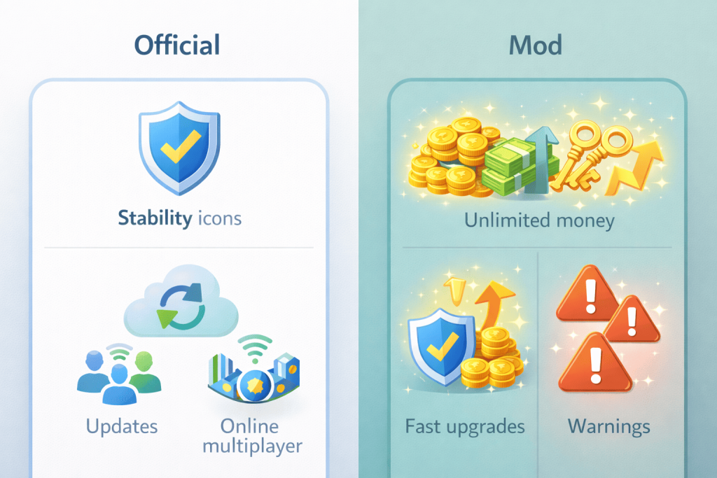 Official vs modded city builder comparison